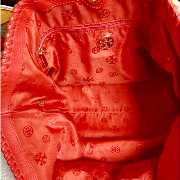 TORY BURCH EAST/WEST MARION NYLON/LEATHER XLARGE TOTE• STYLE # 41149607 EUC - Picture 7 of 8